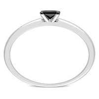 Carat T.W. Fekete gyémánt 14 kt fehér arany fekete ródiummal borított pasziánsz eljegyzési gyűrű