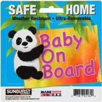 Sunburst Systems Baby a panda fedélzetén, a panda időjárásálló, eltávolítható matrica matrica, út, autó és baba biztonsága, kiváló
