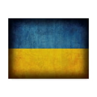 Védjegy képzőművészet 'Ukrajna szomorú zászló' Vászonművészet a Red Atlas Designs által
