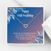 Anavia Boldog 40. születésnapi ajándékok rozsdamentes acél divat nyaklánc születésnapi kártya ékszer ajándék neki, születésnapi