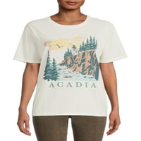 Time & Tru Women's Arcadia rövid ujjú grafikus póló