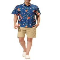 Egyedi olcsó férfi nyári virággomb lefelé nyári nyomtatott strand ing
