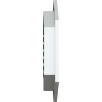 Ekena Millwork 18 W 28 H függőleges csúcsos gable szellőzőnyílás: Funkcionális, PVC Gable Vent W 1 4 lapos burkolat keret