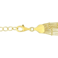 Miabella női sárga arany flash bevont sterling ezüst szál nyaklánc