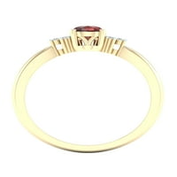 Imperial drágakő 10K sárga arany körte vágott gránát ct tw gyémánt női gyűrű