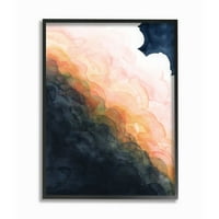A Stupell Industries viharfelhő absztrakciója a naplemente akvarell keretes fali művészete, Grace Popp, 11 14