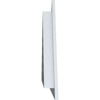 Ekena Millwork 48 W 22 H háromszög Gable szellőző hangmagasság funkcionális, PVC Gable szellőzőnyílás 1 4 lapos díszítéssel