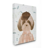 Stupell Home Dekor Hipster kutya pulóver uszkár Vicces állati festmény vászon fali művészet, Melissa Wang