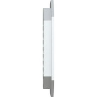Ekena Millwork 16 W 26 H függőleges hosszúkás nyolcszög funkcionális, PVC Gable szellőzőnyílás 1 4 lapos díszítéssel