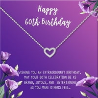 Anavia boldog 60. születésnapi ajándékok rozsdamentes acél divat nyaklánc születésnapi kártya ékszer ajándék neki, születésnapi