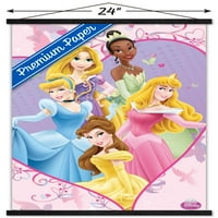 Disney Princess-kollázs fali poszter fa mágneses kerettel, 22.375 34
