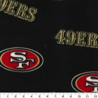San Francisco 49ers 58 yd poliészter gyapjú logó baseball sportos precut varrás és kézműves szövet, arany és fekete