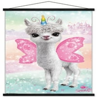 Animal Club-Lama Unicorn fali poszter mágneses kerettel, 22.375 34