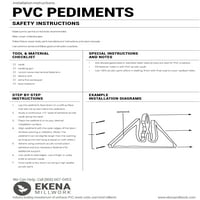Ekena Millwork 80 W 20 H 2-3 4 P Rams Head építészeti fokozatú PVC Pediment