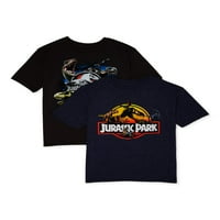 Jurassic Park Boys tele van energiával és logó grafikus pólókkal 2-csomag, méret 4-18