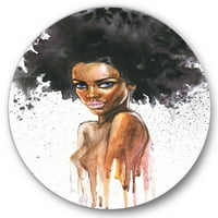 Designart 'Afro amerikai nő portréja vii' Modern körfém fali művészet - 29 -es lemez