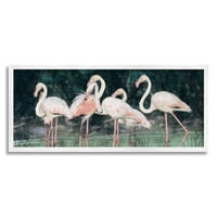 A Flamingos trópusi vizek állatok és rovarok festménye fehér keretes művészeti nyomtatási fal művészet