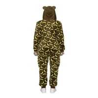 Női plüss pizsama felnőttkori kapucnis pulóveres ruházat hangulatos alvás, majom, méret: közepes