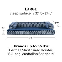 FurHaven Pet Products plüss & dekor kényelmes kanapé hűtő gél felső rövid oldalú kanapé kisállat ágy kutyáknak & macskák - gyémánt