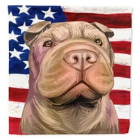 Caroline kincsei Shar Pei kutya amerikai zászló kerti zászló