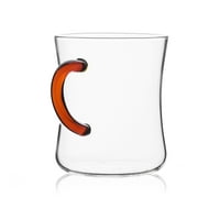 Javafly üveg bögrék narancssárga fogantyúval, szemüvegkészlet, eszpresszó csésze, kubai kávéscsésze fogantyúval, teáscsésze ajándékkészlet,