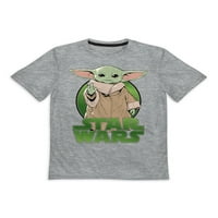Baby Yoda fiúk kapucnis hosszú ujjú és rövid ujjú grafikus póló, 2 csomag, méret 4-18