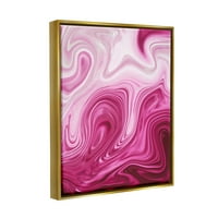 Stupell rózsaszín márvány absztrakt kavarogások absztrakt festés arany úszó keretes művészeti nyomtatási fal művészet