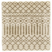 Noemie plüss törzsi marokkói szőnyeg, gyémántok, elefántcsontbarna, 8ft 10 lábú szőnyeg