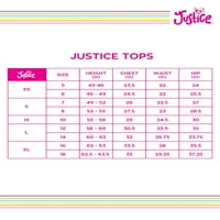 Justice Girls Dip festék szemet babababa felső, Méretek 4- & Plus
