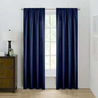 Eclipse huzat dugó egységes színű szoba sötétítő gyapjú bélelt rúd zseb egyetlen függöny panel, Indigo Blue, 95