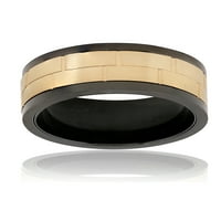 Tengerparti ékszerek fekete bevont rozsdamentes acél arany színű fonó gyűrű