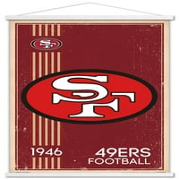 San Francisco 49ers-Retro Logo fali poszter fa mágneses kerettel, 22.375 34