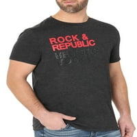 Rock & Republic férfiak rövid ujjú legénység nyaki tükör logó póló
