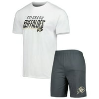 Férfi koncepciók Sport faszén fehér Colorado Buffaloes Downfield póló és rövidnadrág