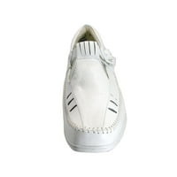 Órás kényelem juno nők széles szélességű t-iszapos comfort bőr cipő fehér 7