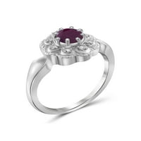 JewelersClub Ruby Ring Birthstone ékszerek - 0. Karát rubin 0. Sterling ezüst gyűrűs ékszerek fehér gyémánt akcentussal - drágakő