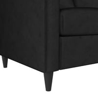 Cooper modern szekcionális kanapé, fekete bársony