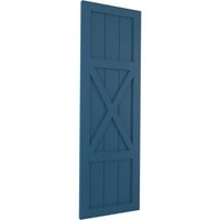 Ekena Millwork 12 W 43 H True Fit PVC Center X-Board Farmhouse Rögzített redőnyök, Kék Kék