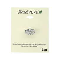 Planet Pure Női szimulált gyémántok triógyűrű újrahasznosított ezüstben 8 méretben