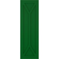 Ekena Millwork 18 W 29 H True Fit PVC San Carlos misszió stílusú rögzített redőnyök, Viridian Green