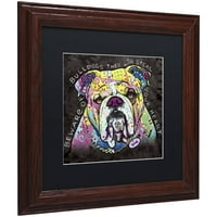 Védjegy Szépművészet 'Bulldog Heart' vászon művészete, Dean Russo, fekete matt, fa keret