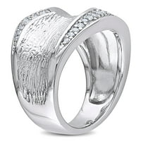 Carat T.W. Gyémánt sterling ezüst absztrakt gyűrű