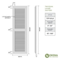Ekena Millwork 18 W 39 H True Fit PVC Két egyenlő redőny, termikus zöld