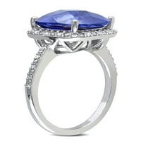 5- Carat T.G.W. Létrehozta a Sapphire és a Carat T.W. Gyémánt divatgyűrű ezüst sterlingben
