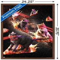 James Booker-Galaxy lézer macskák a Pizza falon poszter, 22.375 34 keretes