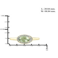 JewelersClub Green Ametisztgyűrű Gyűrű Birthstone ékszerek - 1. Karátzöld ametiszt 14K aranyozott ezüst gyűrűs ékszerek fehér