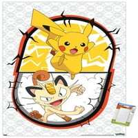 Pokemon-Pikachu Meowth Csata Fal Poszter, 22.375 34