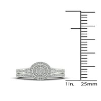 1 3ct TDW Diamond S Sterling ezüst ovális alakú klaszter Halo menyasszonyi készlet