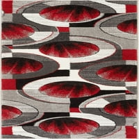 Jól szőtt rubin yolo modern kortárs vörös szürke absztrakt alak 2 '7' futó terület szőnyeg