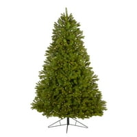 Szinte természetes tiszta előkészítés LED zöld díszített lucfenyő karácsonyfa, 7 '